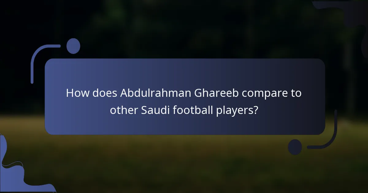 How does Abdulrahman Ghareeb compare to other Saudi football players?