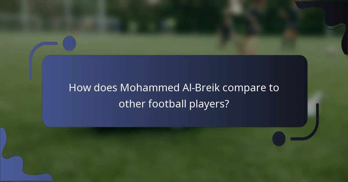 How does Mohammed Al-Breik compare to other football players?