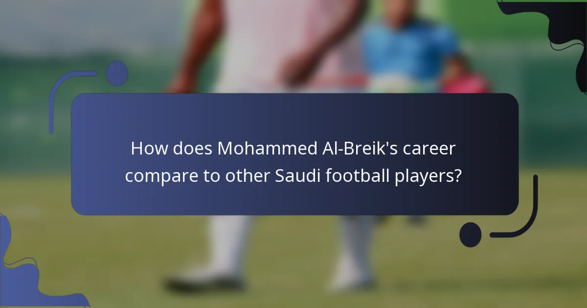 How does Mohammed Al-Breik's career compare to other Saudi football players?