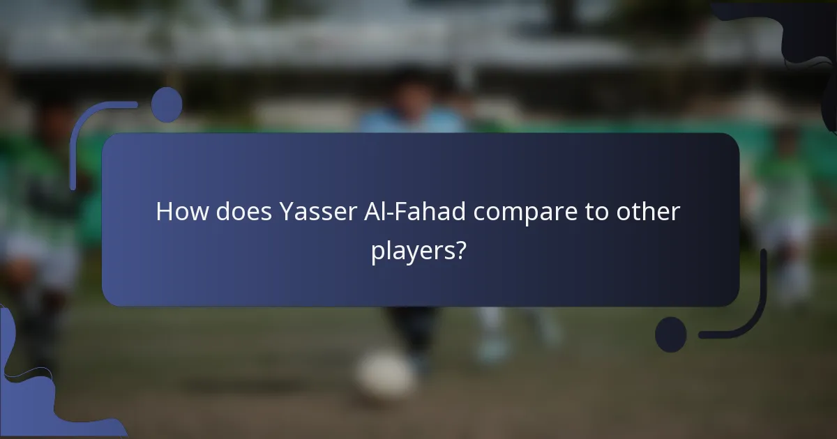 How does Yasser Al-Fahad compare to other players?