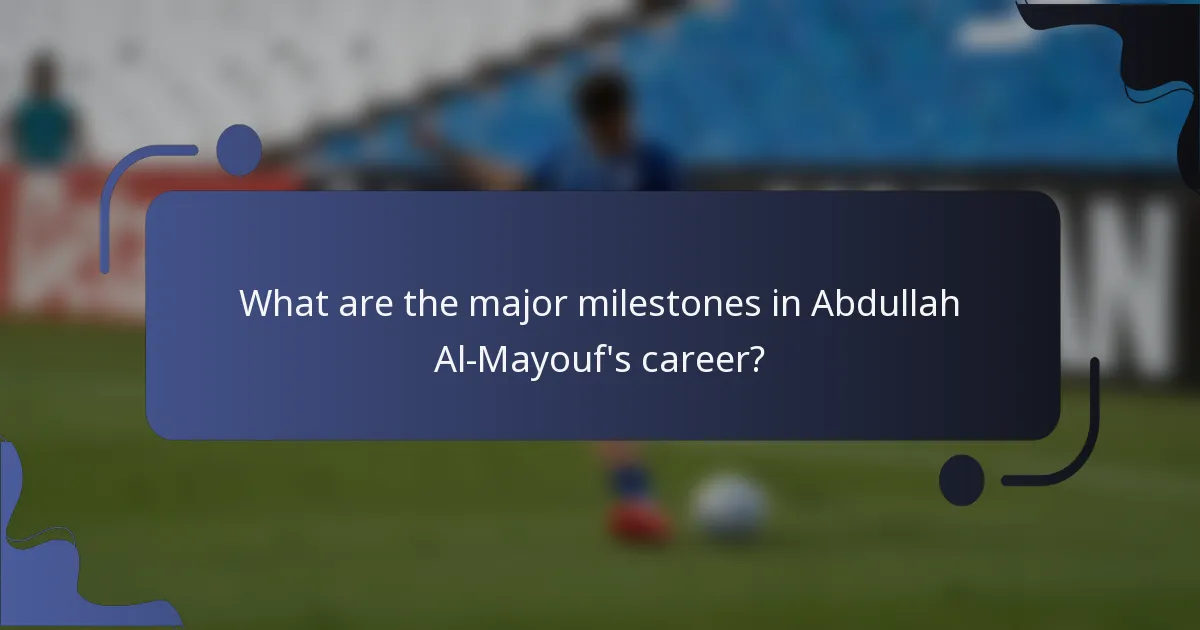 What are the major milestones in Abdullah Al-Mayouf's career?