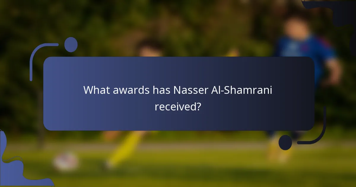 What awards has Nasser Al-Shamrani received?