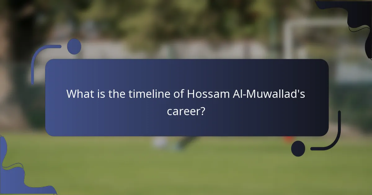 What is the timeline of Hossam Al-Muwallad's career?