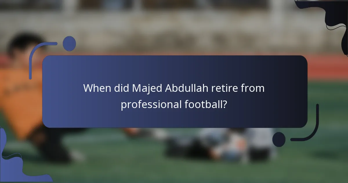 When did Majed Abdullah retire from professional football?
